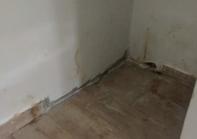 20181218 base of cellar stairs bad damp in floor and walls