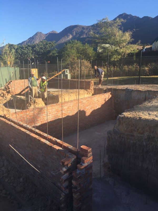 Cellar concrete foundation
