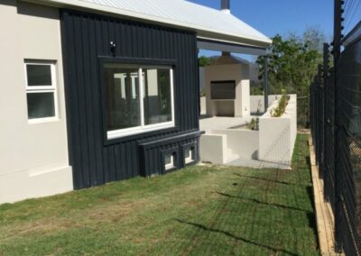 Newly laid grass lawn