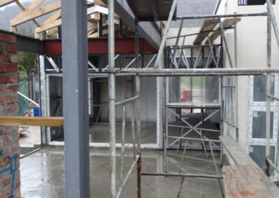 20170612 scaffolding on the patio during building phase