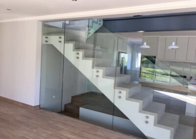 New glass balustrades at eco house