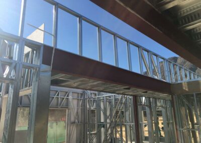Developer building - I-beams of the dining room, passage and living room