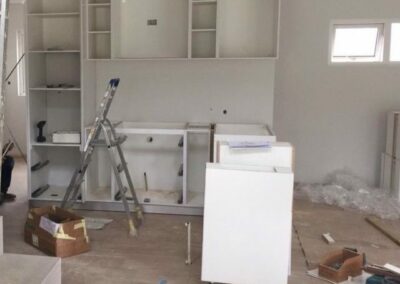 3 August 2017 Building inside - Kitchen units being installed